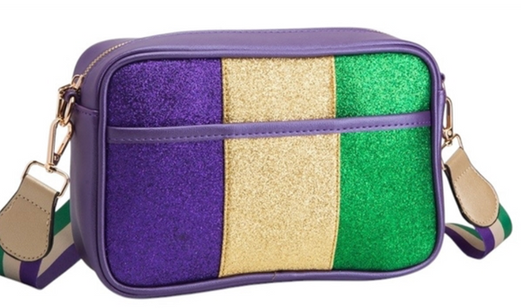 Mardi Gras Camera Bag w/ Purple Trim