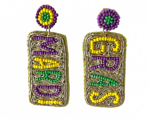 Accessories - Mardi Gras Seed Bead Earrings