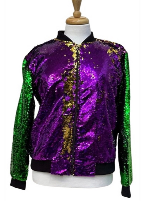 Mardi Gras color block jacket