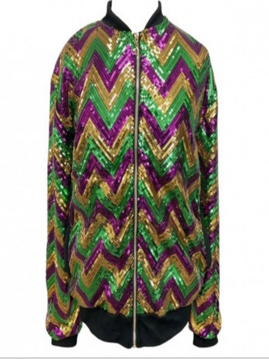 Mardi Gras Sequin Chevron Jacket