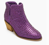 Purple Rhinestone Boots