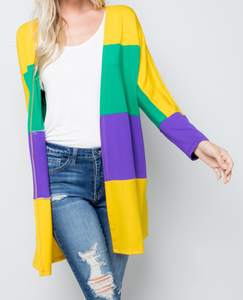 Mardi Gras open cardigan