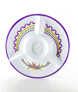 Mardi Gras melamine Chip and dip