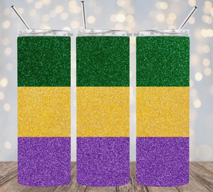 Mardi Gras stripe tumbler