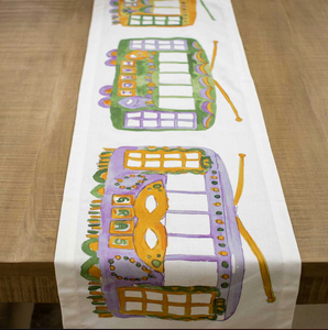 Mardi Gras Street car table runner