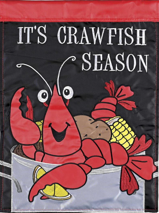 Crawfish Season Garden Flag