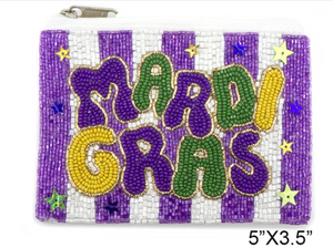 Mardi Gras Purple Stripe Coin Purse