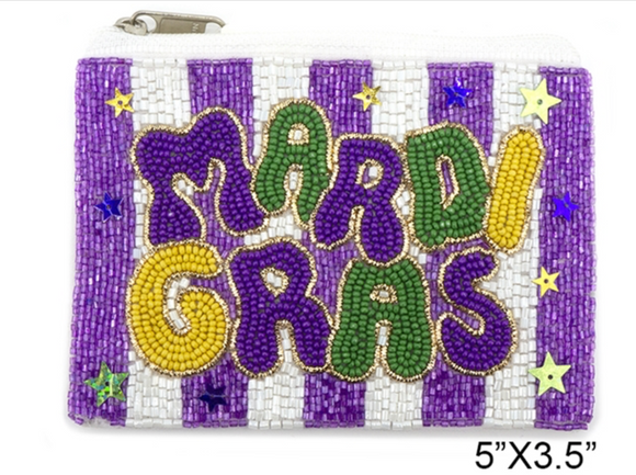 Mardi Gras Purple Stripe Coin Purse