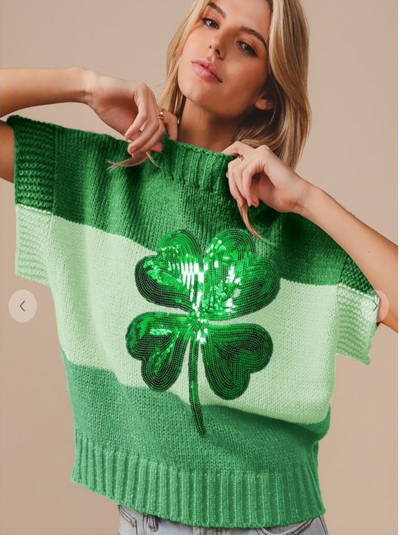 St Patrick's Clover Sleeveless Sweater