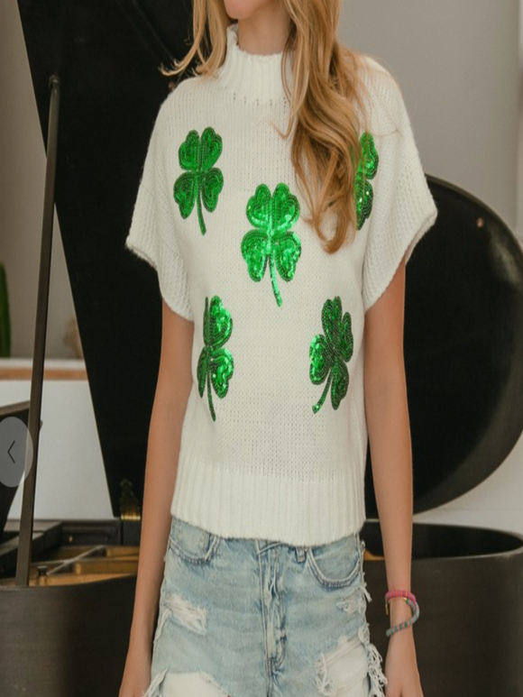 St Patrick's Clovers Sleeveless Sweater