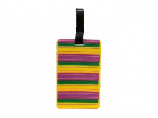 Mardi Gras Striped Luggage Tag