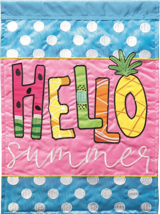 Pineapple Hello Summer Garden Flag