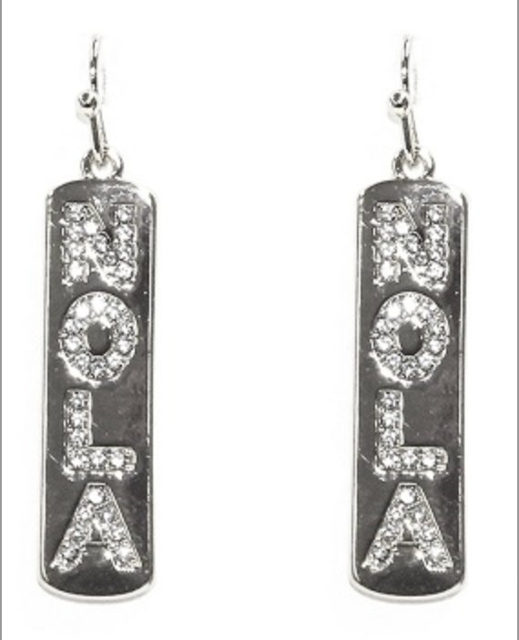 Silver NOLA Crystal Earrings