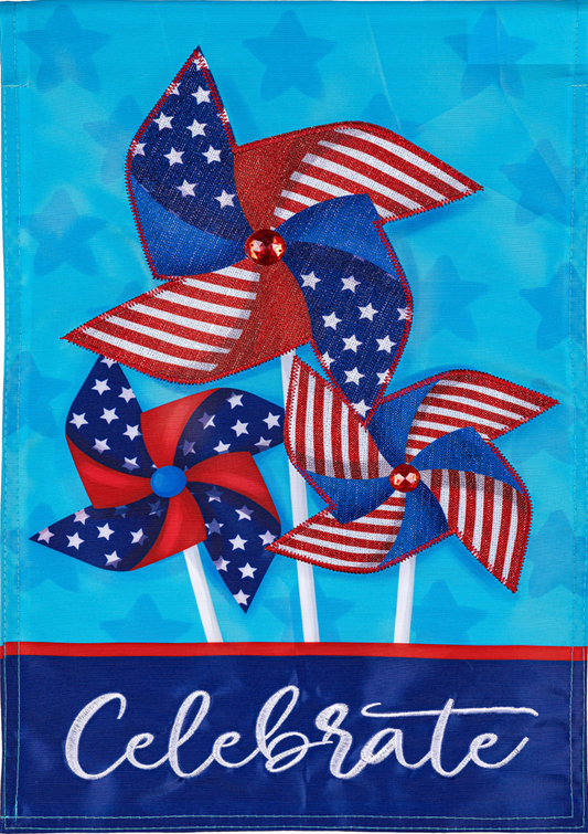 Celebrate Pinwheel Garden Flag