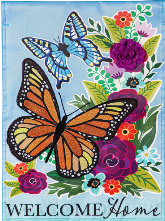 Welcome Home Butterflies Garden Flag