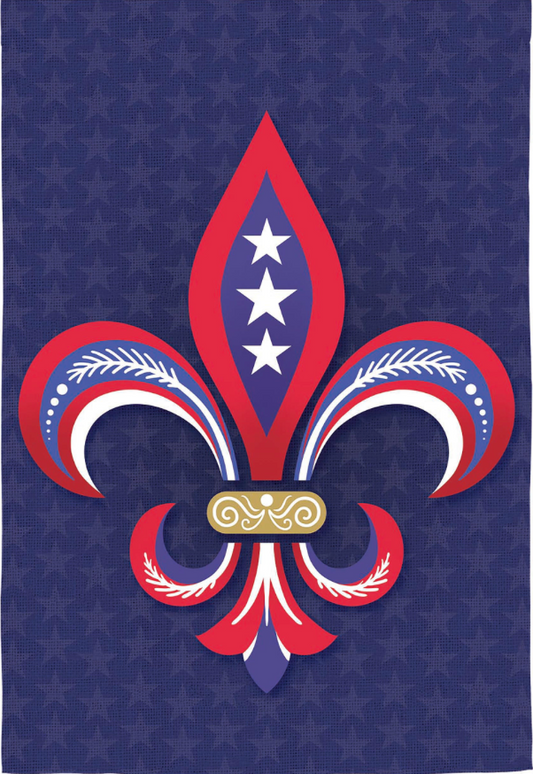 RWB Fleur De Lis House Flag