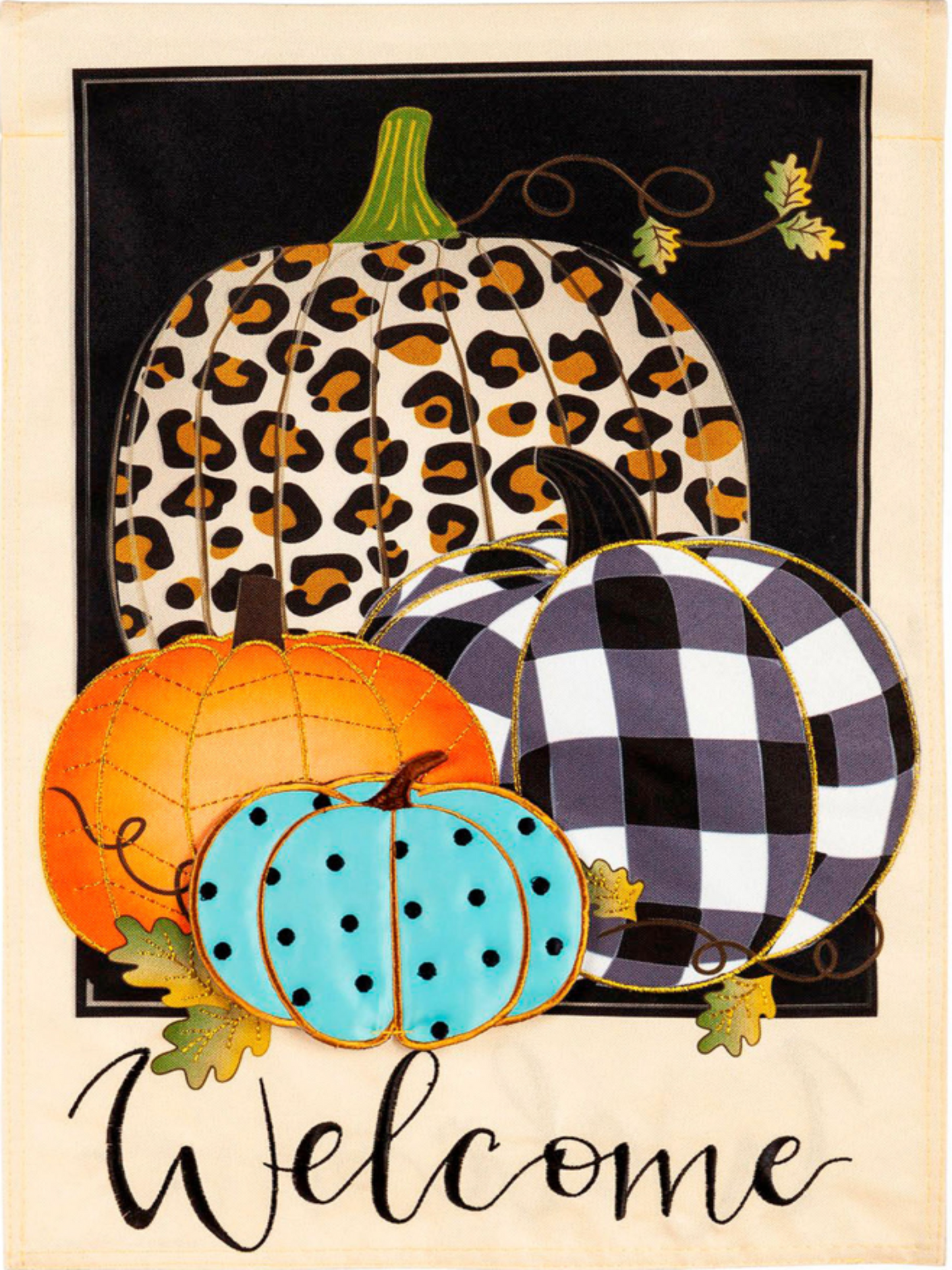 Mixed Print Pumpkins Garden Flag