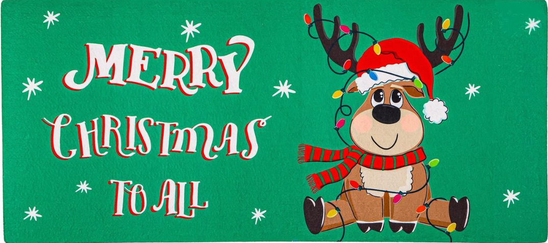Merry Christmas Reindeer Mat Insert