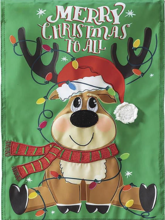 Merry Christmas Reindeer Flag