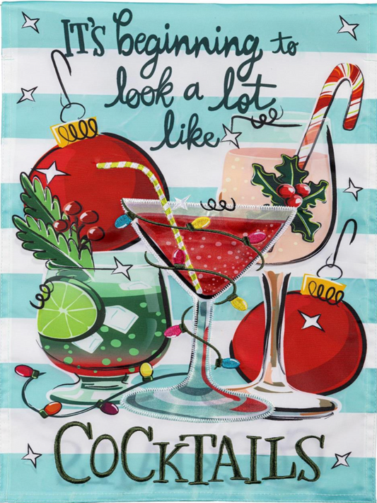 Christmas Cocktail Garden Flag