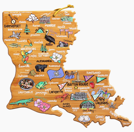 Destination Artwork Louisiana Cutting Board