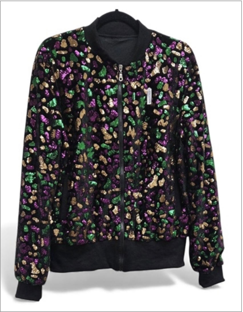 Mardi Gras Zipper Confetti Jacket
