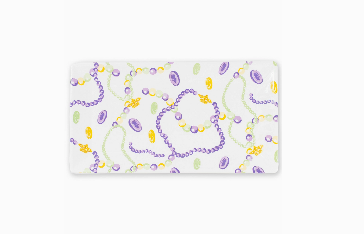 Mardi Gras Bead Rectangle Platter