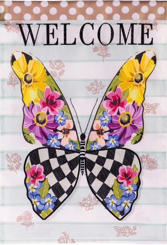 Welcome Butterfly Garden Flag