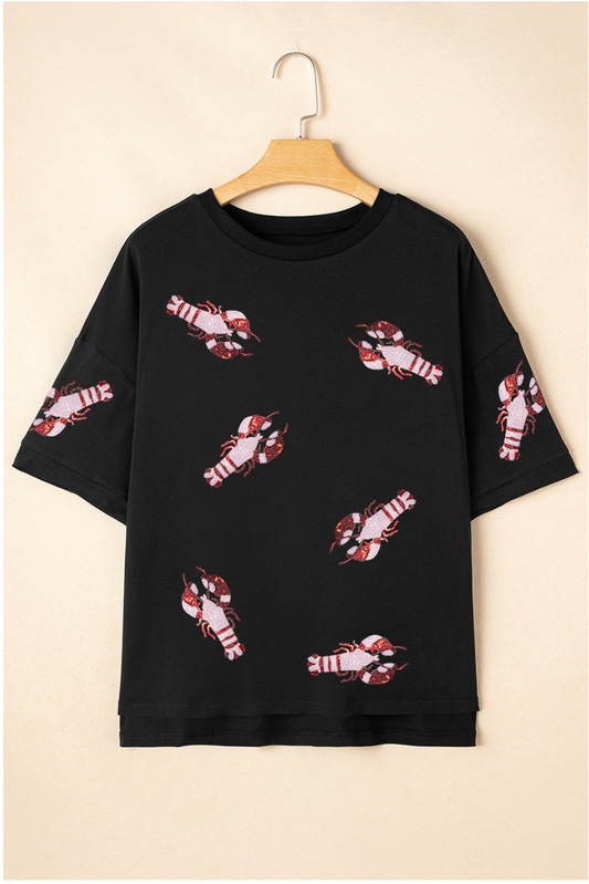 Sale Sequin Patch Crawfish Shirt