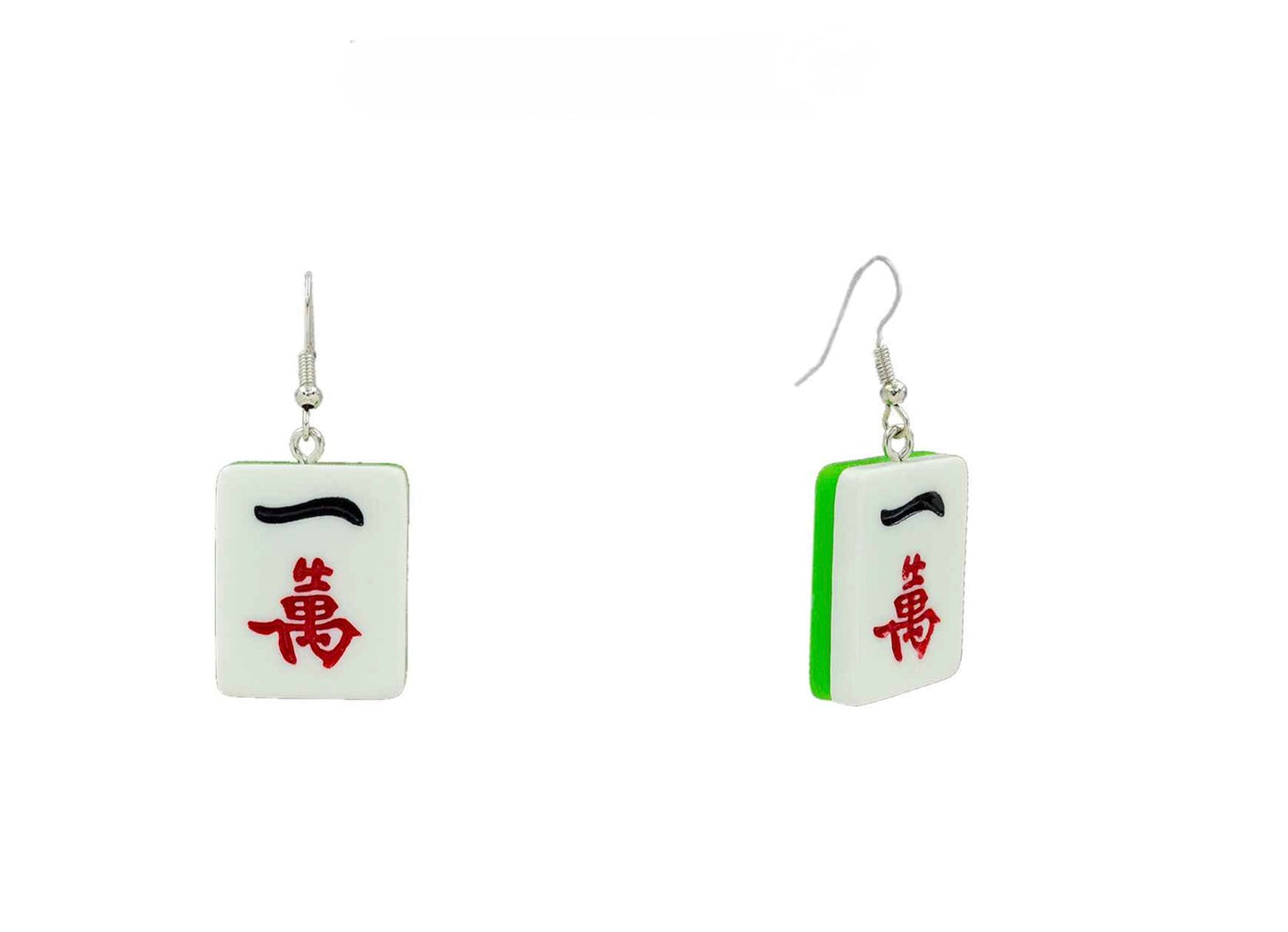 Character Mahjong Tile Earrings