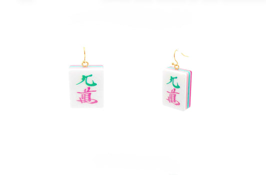 Green and Pink Crak Earrings