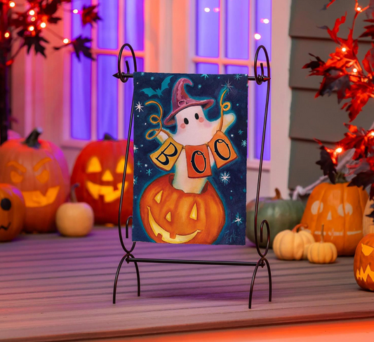Boo Suede Garden Flag