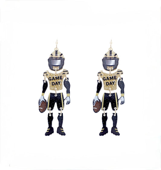 Saints Football Player Earrings