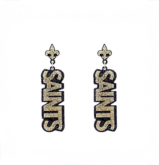 Saints Acrylic Earrings