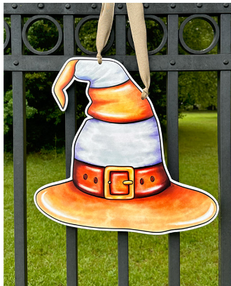 Traffic Cone Witch Hat Door Hanger