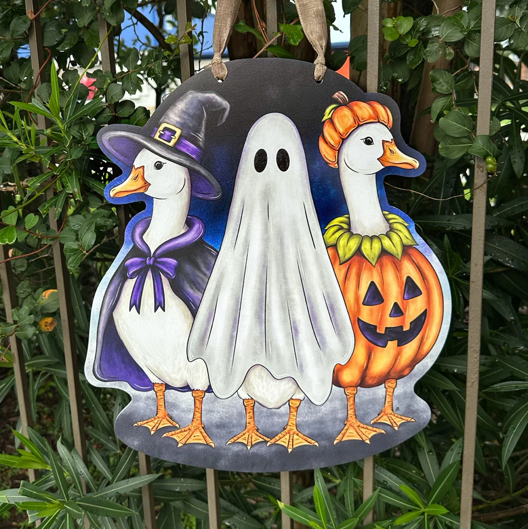 Halloween Goose Trio Door Hanger