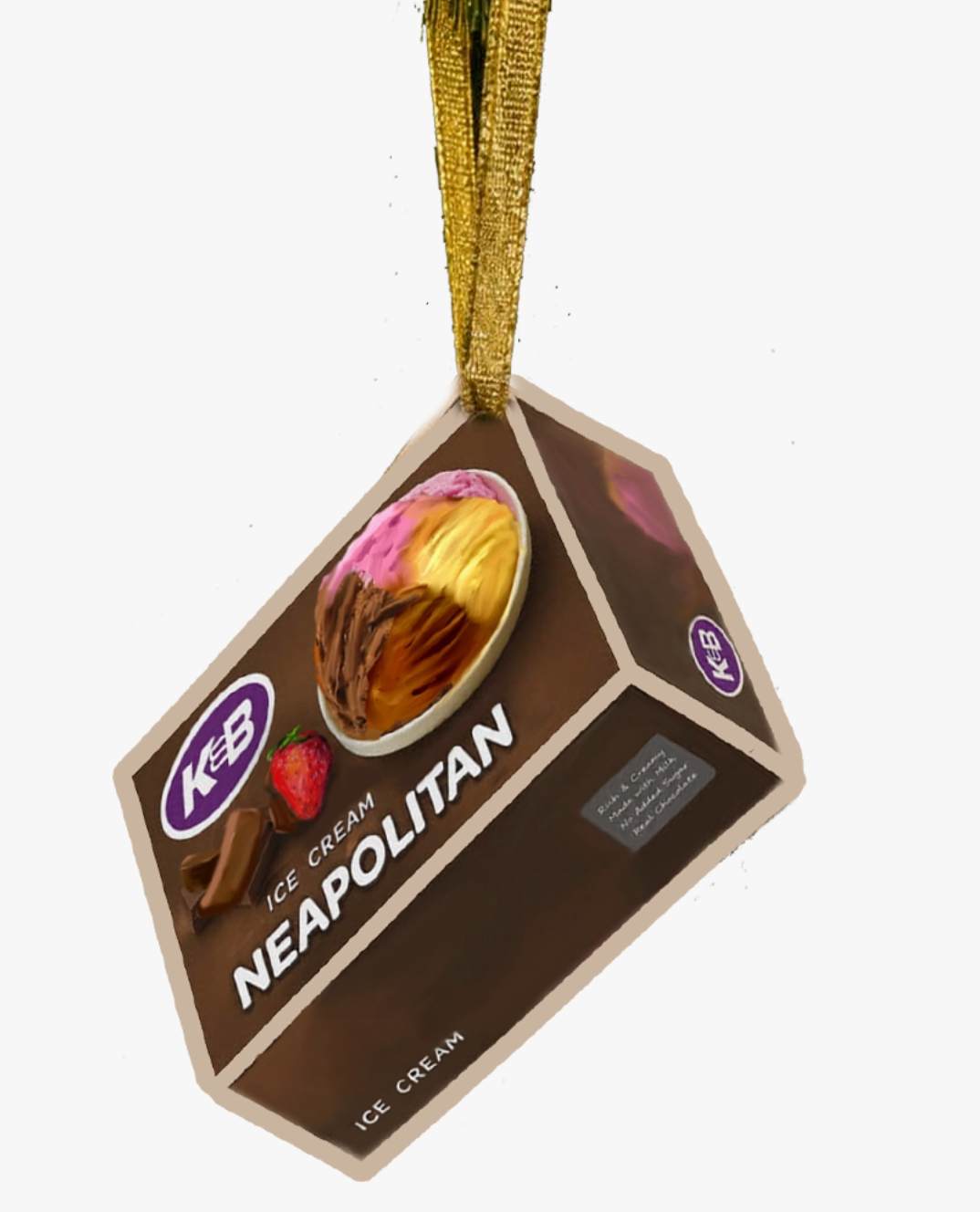K&B Neapolitan Ice Cream Ornament