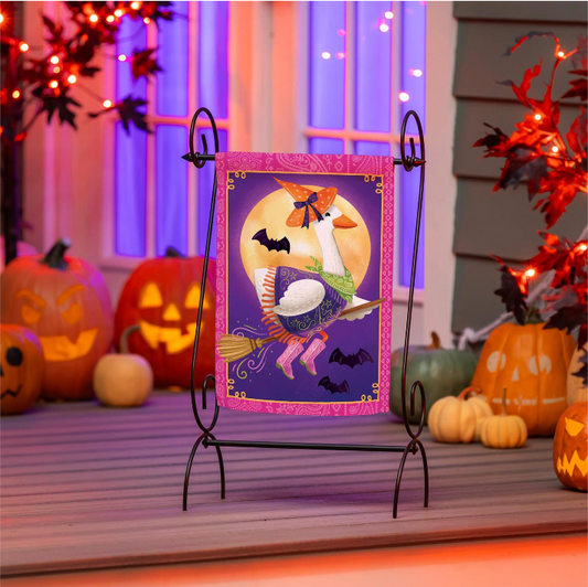 Witchy Goose Garden Flag