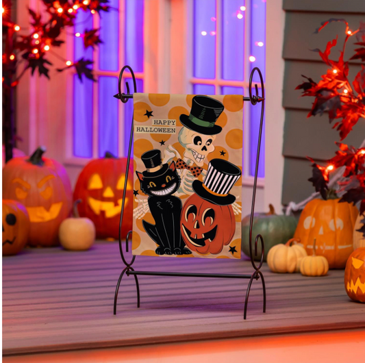Halloween Trio Burlap Flag