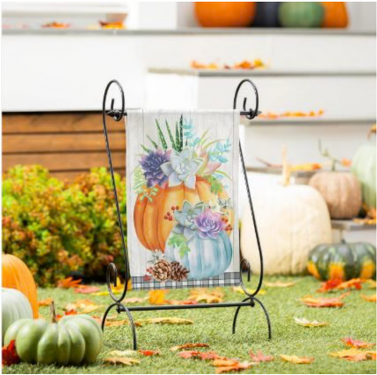 Pumpkin Succulents Suede Flag