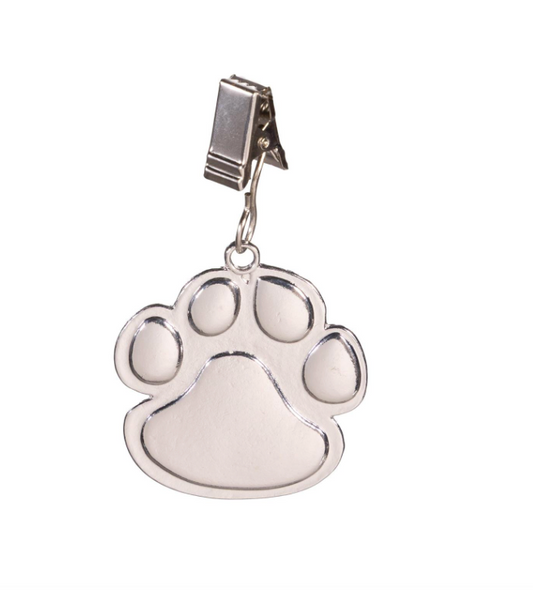 Metal Paw Print Flag Weighted Clip
