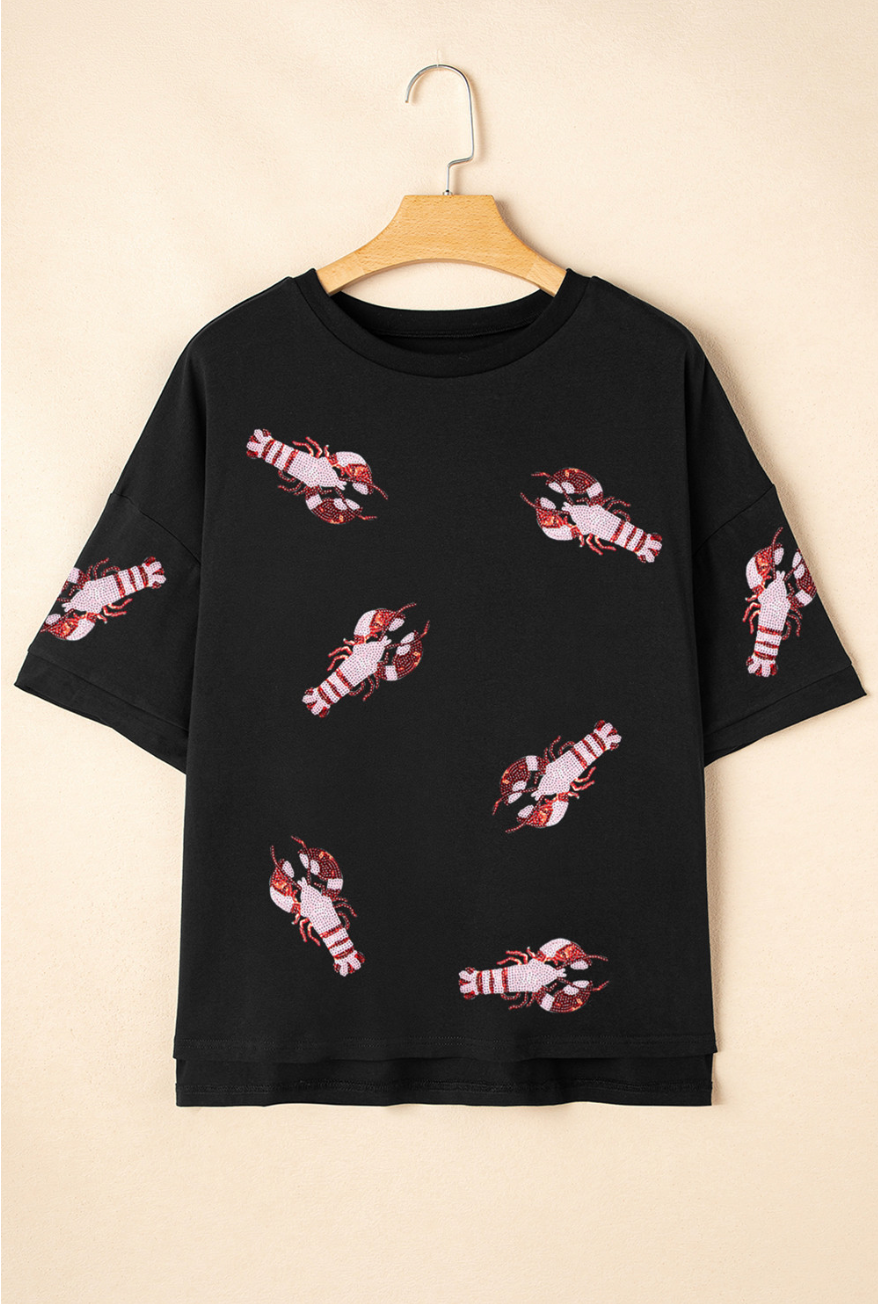 Sequin Patch Crawfish Shirt