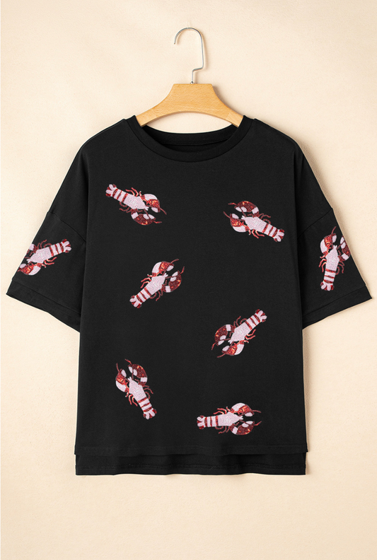 Sequin Patch Crawfish Shirt