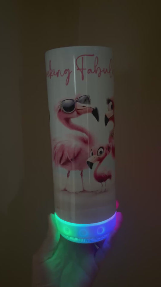 Flocking Fabulous Light up Speaker tumbler