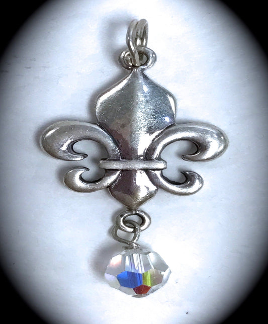 Birthstone Fleur De Lis Pendant