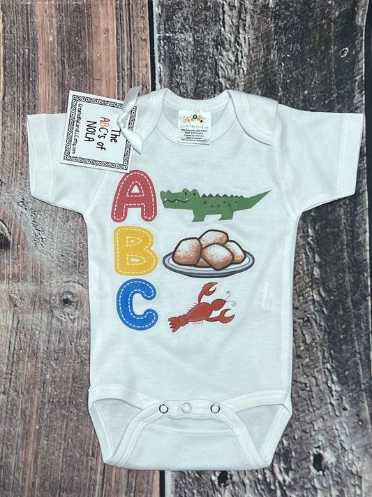 The ABC's of Nola onesie