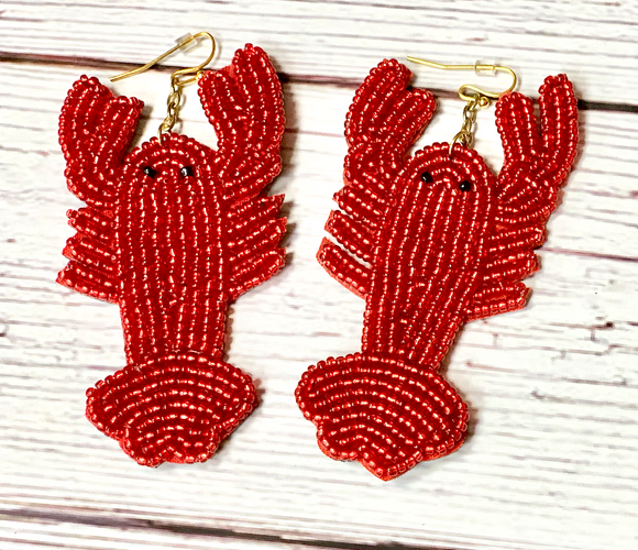 Jewelry - Beaded Crawfish Earrings