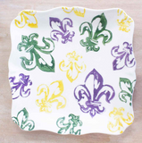 Ceramics & Platters  - Mardi Gras Fleur de Lis Platters